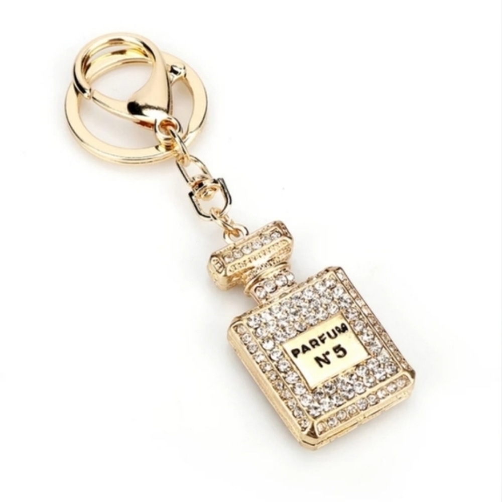 Luxury Parfum No 5 keychain (white)